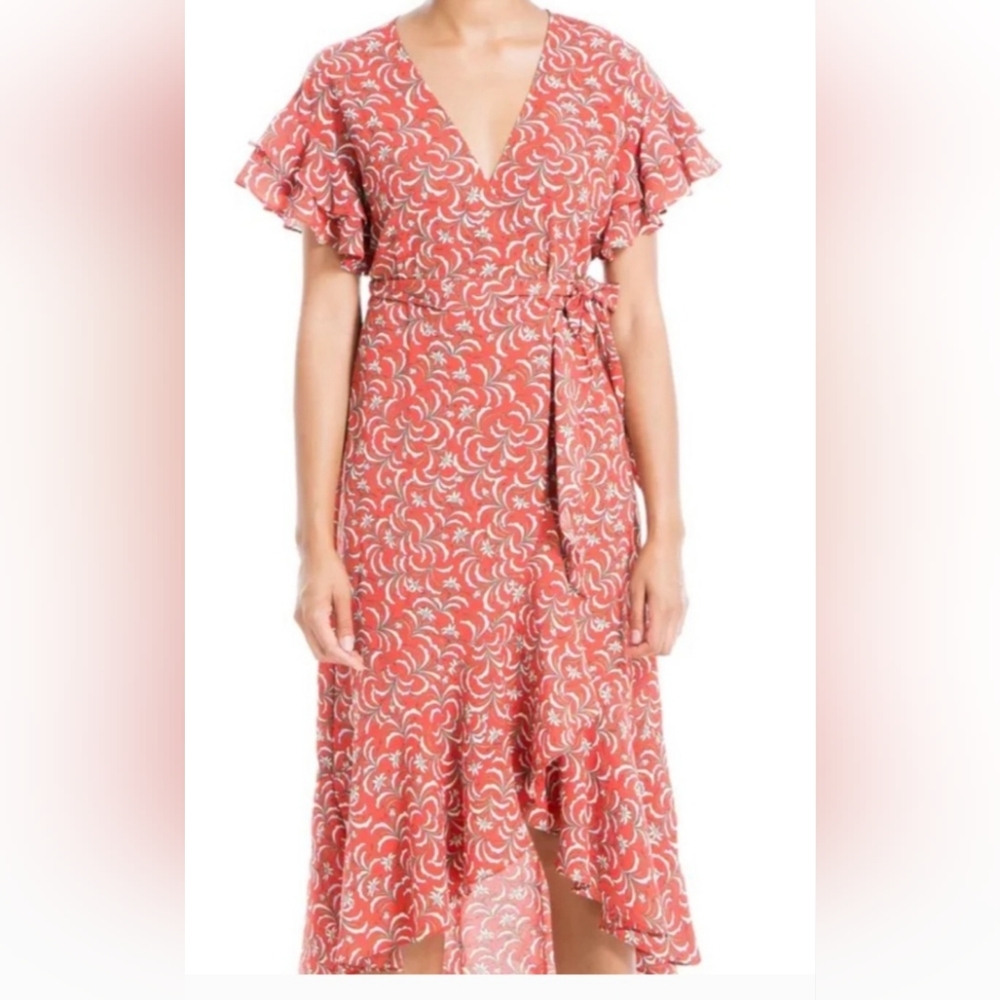 Max Studio Ruffle Wrap Dress Size L